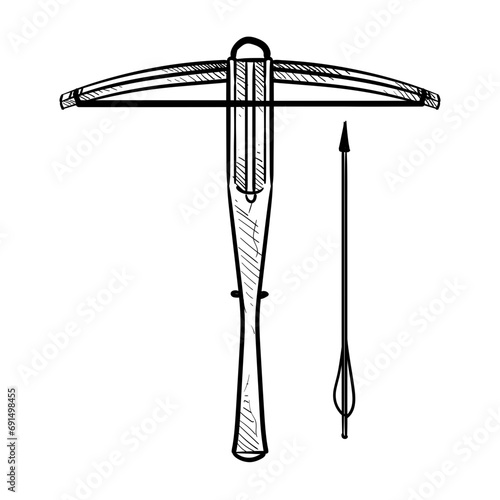 crossbow handdrawn illustration