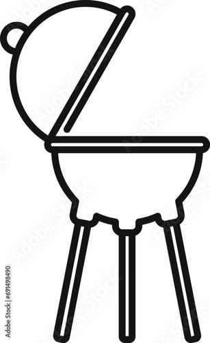 Bbq equipment icon outline vector. Park space patio. Home picnic
