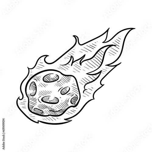 meteor handdrawn illustration