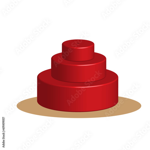 red cake on white