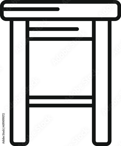 Wood furniture icon outline vector. Architecture project. Deck chair