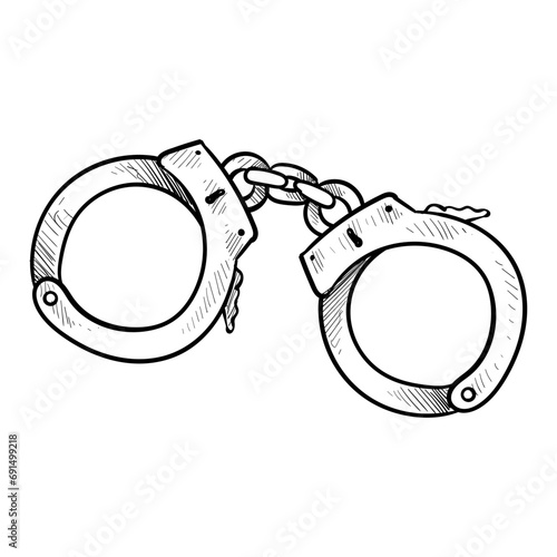 handcuffs handdrawn illustration