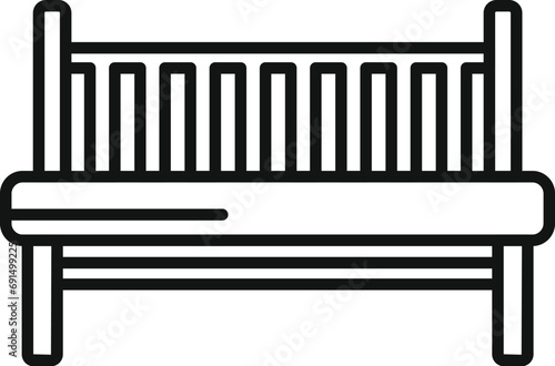 Deck sofa wood icon outline vector. Plan above. Beach garden patio