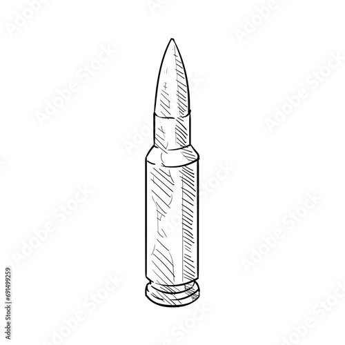 Fotografia bullet ammo handdrawn illustration
