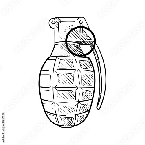 grenade handdrawn illustration