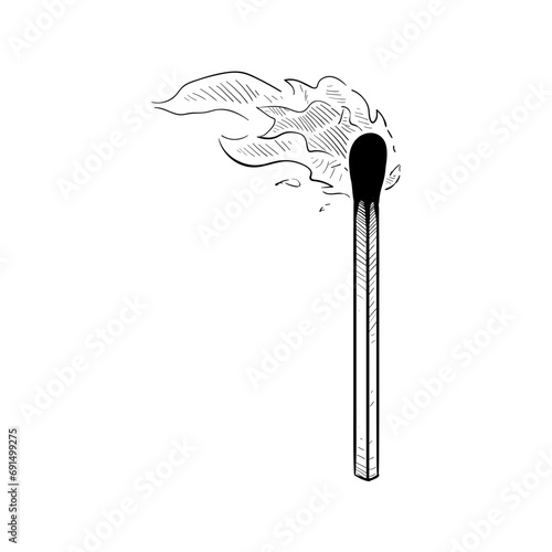 matchstick handdrawn illustration