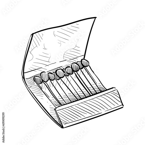 matchstick handdrawn illustration