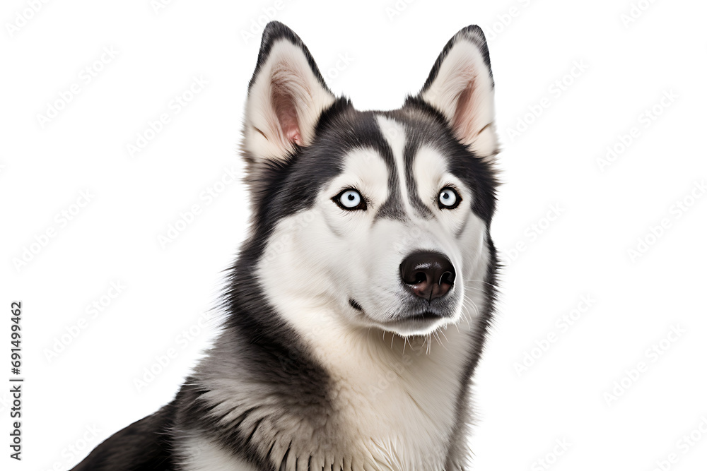 Husky dog portrait isolated on white background Husky dog portrait isolated on white background