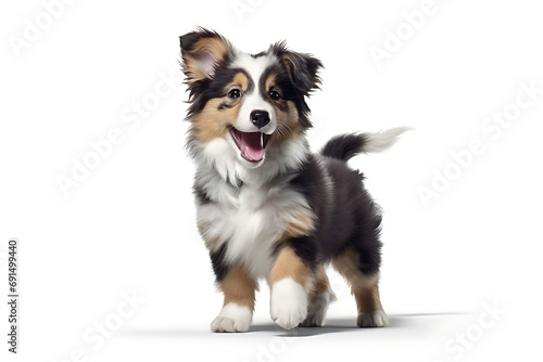 playful puppy isolated on white background