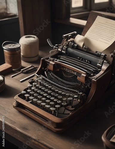 A captivating photograph of a vintage typewriter photo