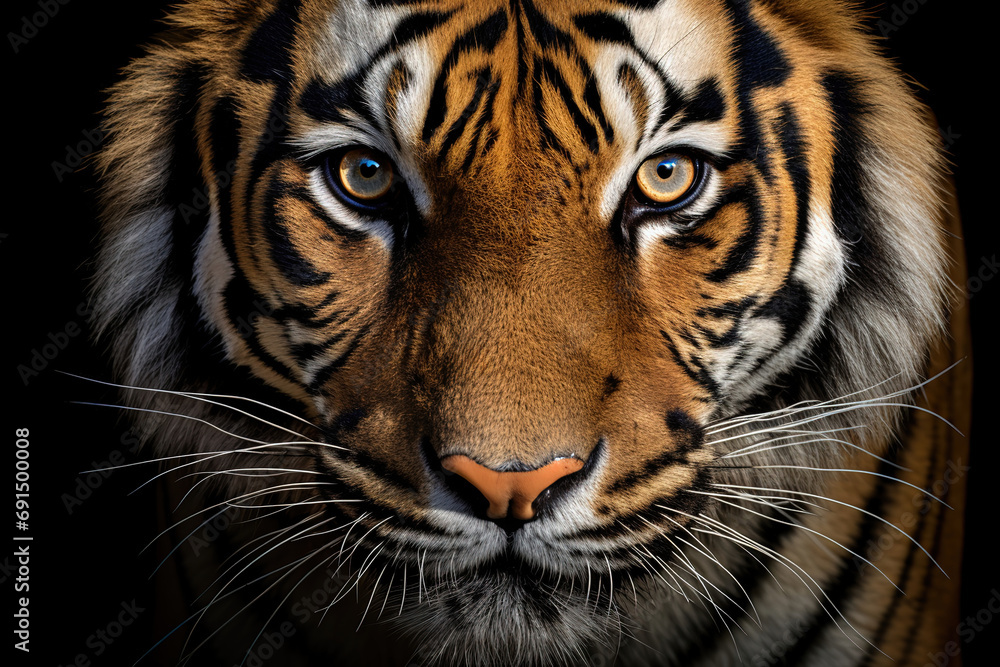 Extreme close-up of Tiger, generative ai 