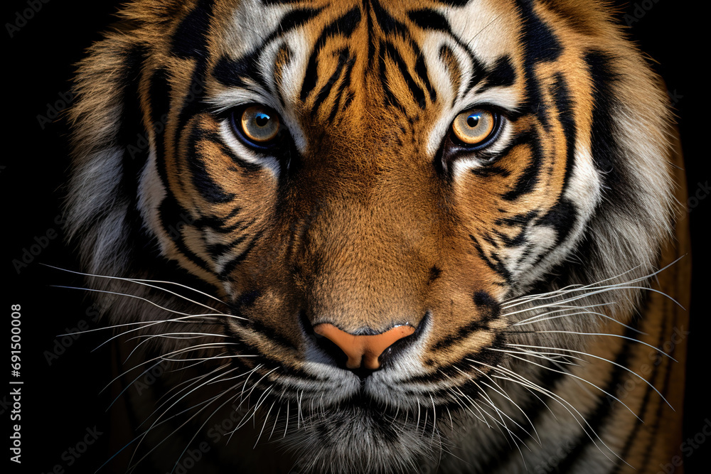 Extreme close-up of Tiger, generative ai Extreme close-up of Tiger, generative ai