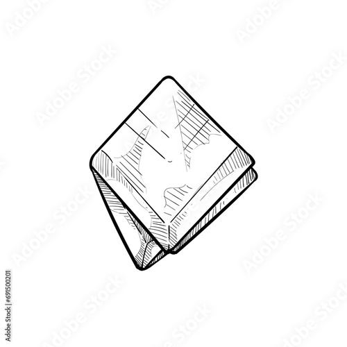 men's handkerchief handdrawn illustration