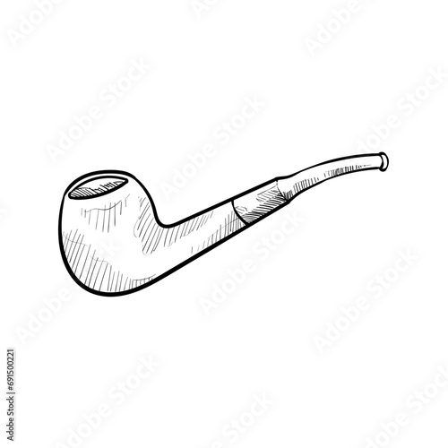 tobacco pipe handdrawn illustration