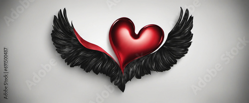 Heart with Black Wings | Love | Logo | Variations