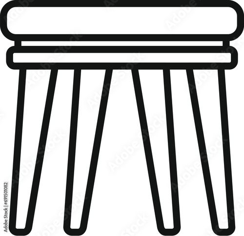 Parasol space furniture icon outline vector. Wood picnic. Deck metal bench