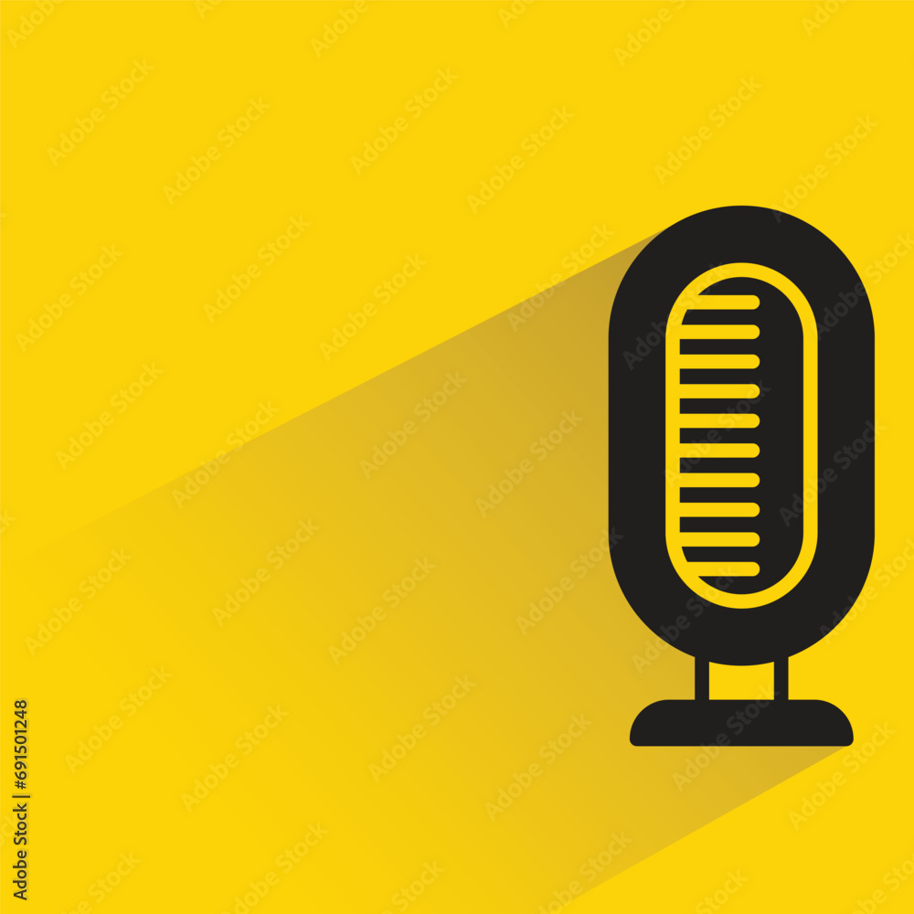 audio loudspeaker with shadow on yellow background audio loudspeaker with shadow on yellow background