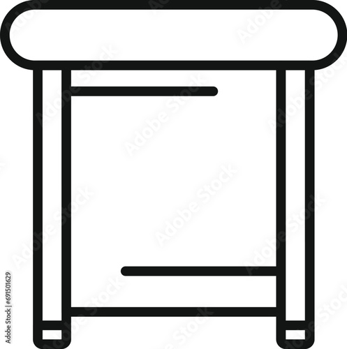 Backless chair icon outline vector. Outdoor furniture. Parasol veranda