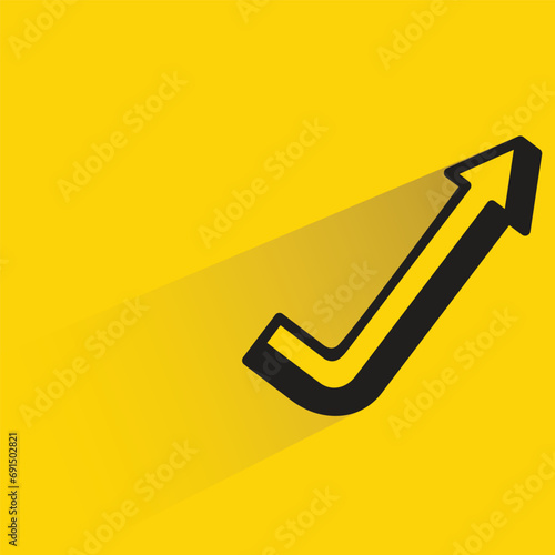 turn up arrow on yellow background