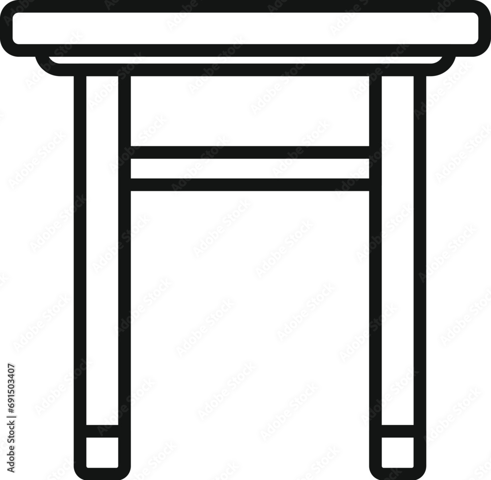 Backless chair icon outline vector. Home garden interior. Park plan Backless chair icon outline vector. Home garden interior. Park plan