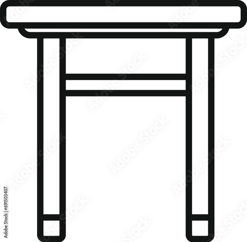 Backless chair icon outline vector. Home garden interior. Park plan