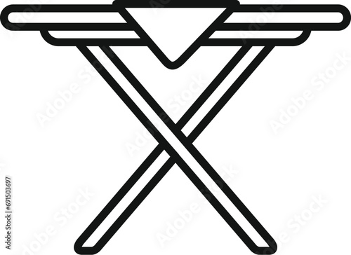 Picnic table home icon outline vector. Patio furniture. Lounge wood picnic