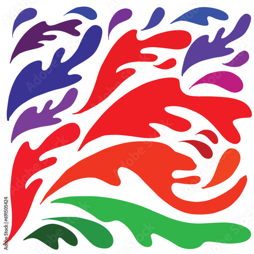 Colorful abstract  water spash hand drawn illustration background texture and pattern