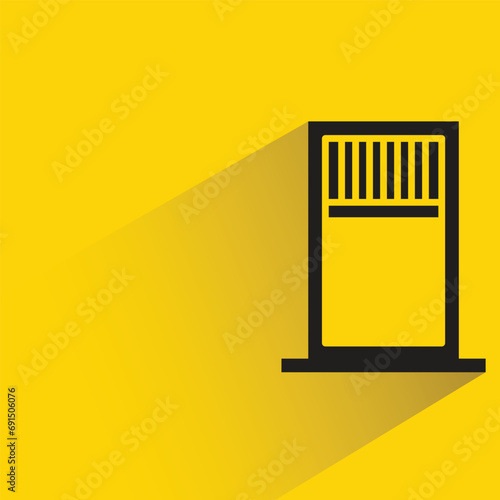 window pane with shadow on yellow background