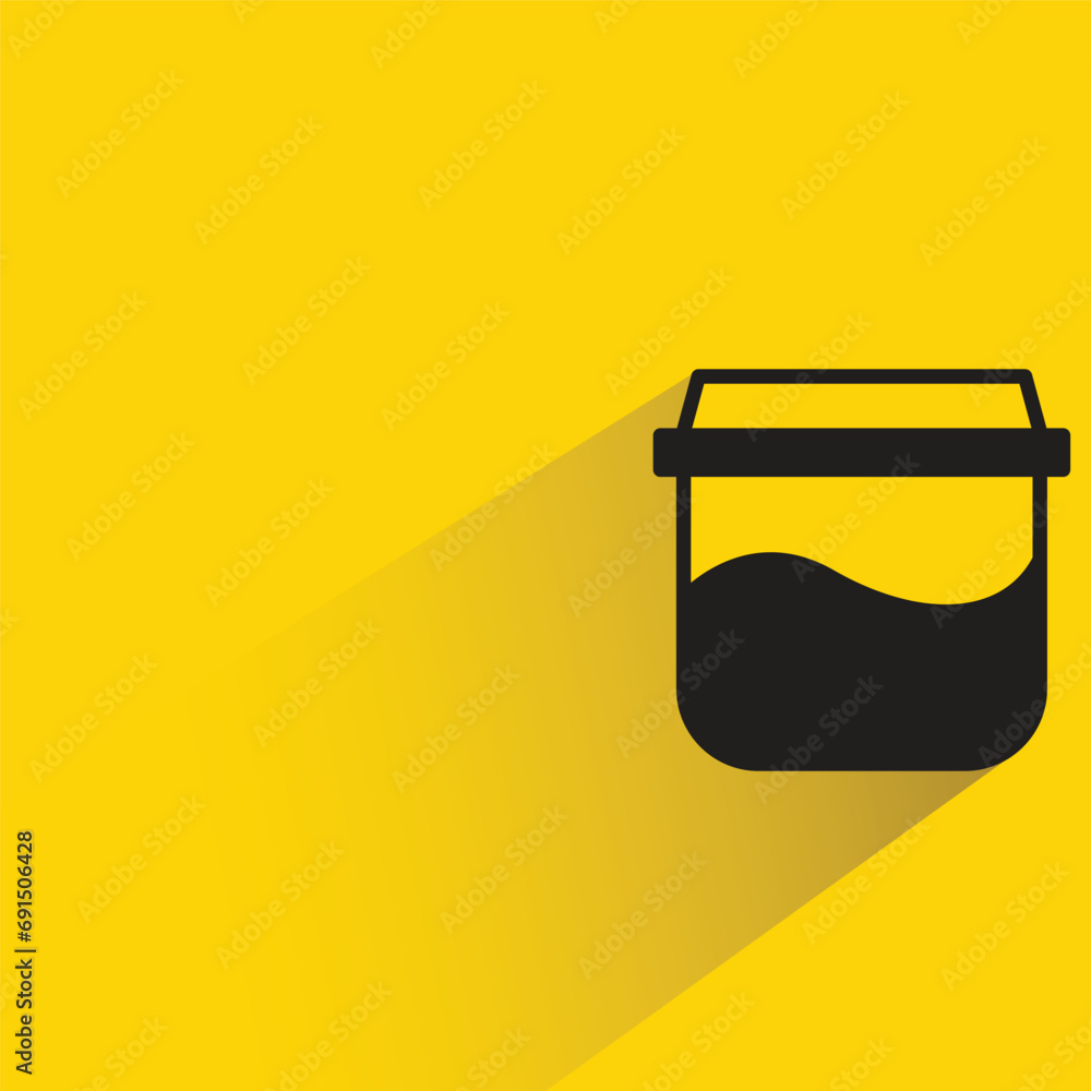 coffee cup icon with shadow on yellow background coffee cup icon with shadow on yellow background