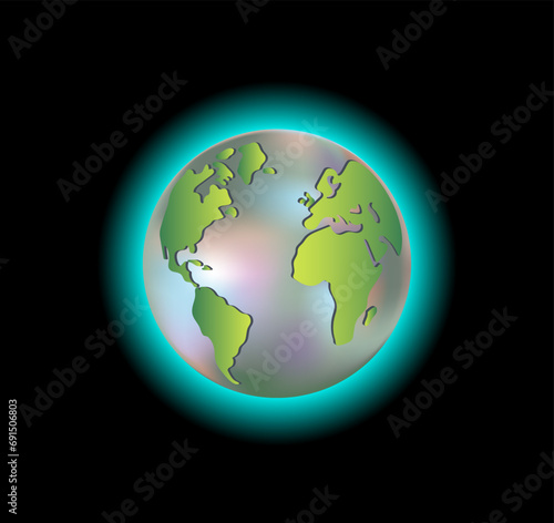 Planet earth in a futuristic style. 3D vector illustration