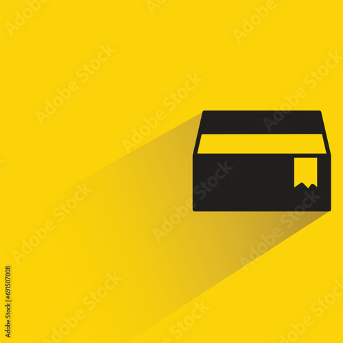 box icon with shadow on yellow background