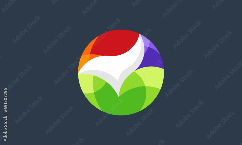 Naklejka premium colorful abstract check logo design vector