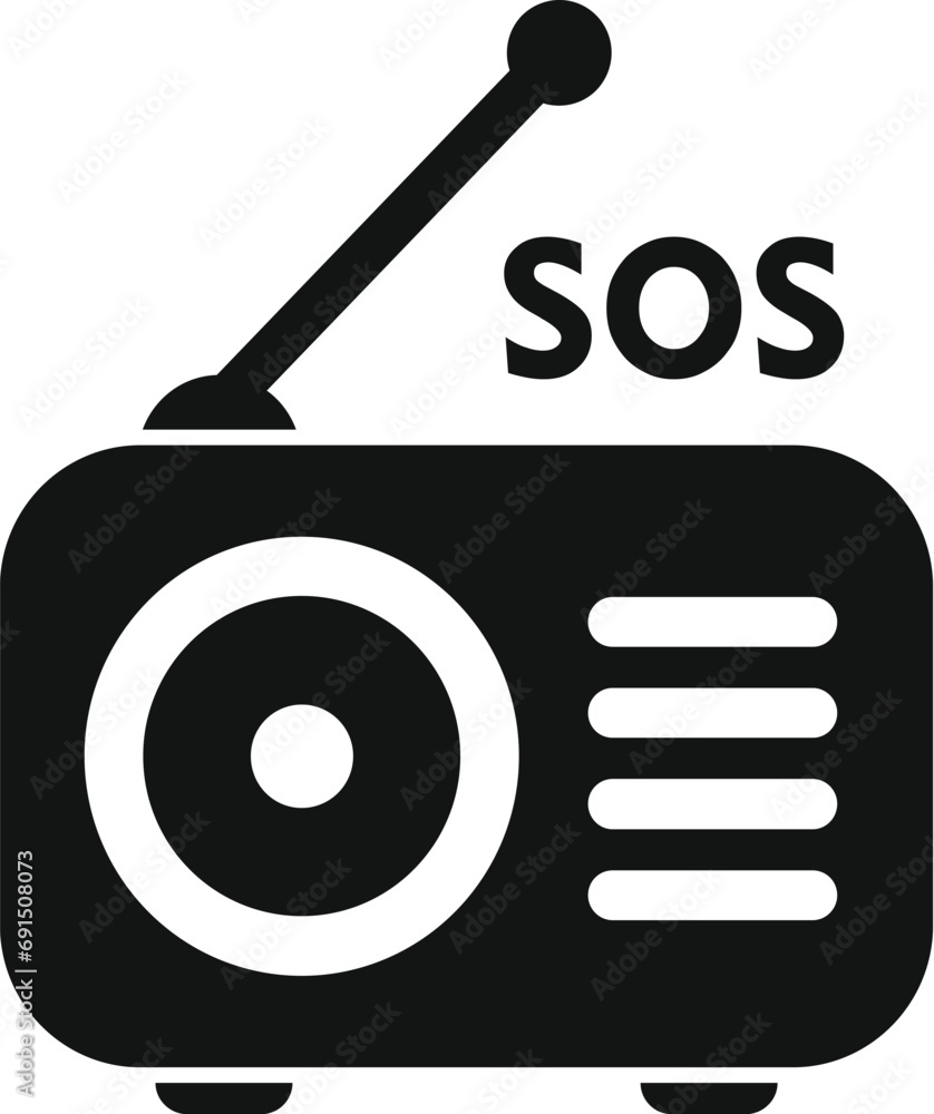 Sos radio signal icon simple vector. Danger rescue. Lesson security online