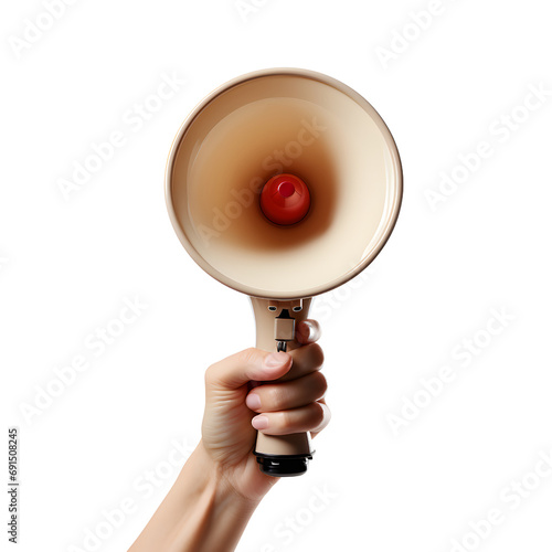 Hand with Loudspeaker for Promotional Campaign Material