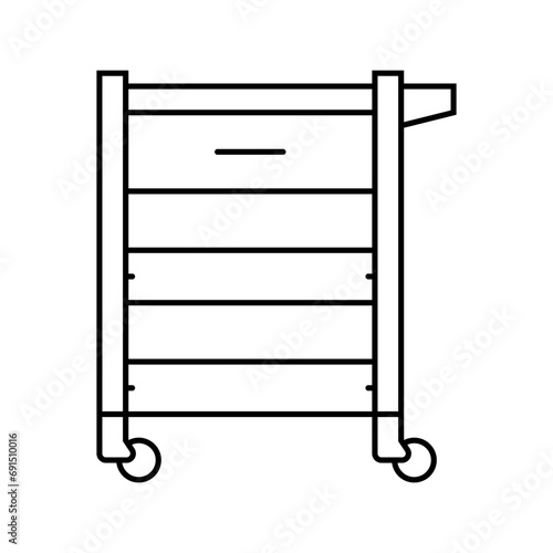 utility cart garage tool line icon vector. utility cart garage tool sign. isolated contour symbol black illustration