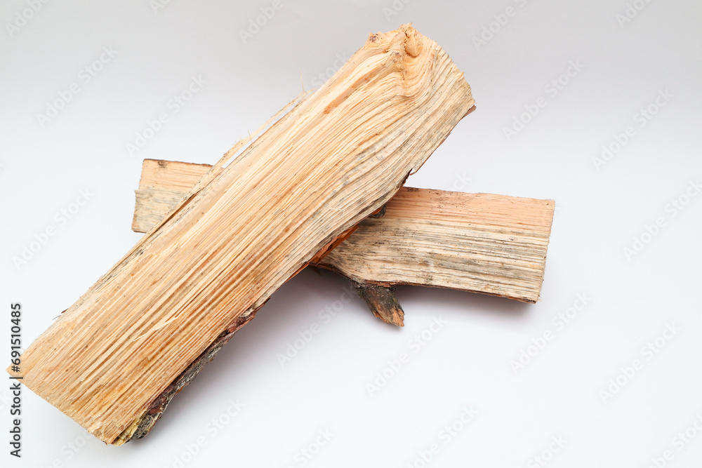 Firewood isolated on a white background. Firewood stack.