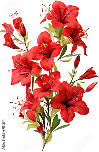 bouquet of red carnations solid isolated on white background