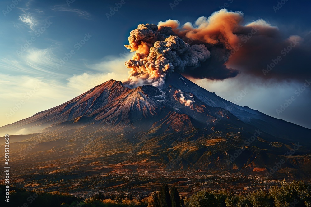Lava going down the Volcano, right after an eruption. Volcanic eruption
