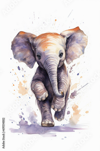 Abstrakte Elefanten, Wasserfarbe, Wall Art, Abstract, Ratio 2:3 © Daniel