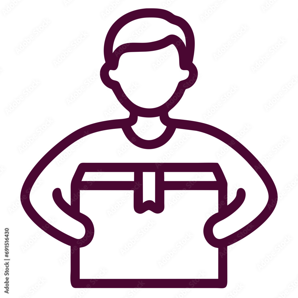 Delivering a parcel icon Delivering a parcel icon