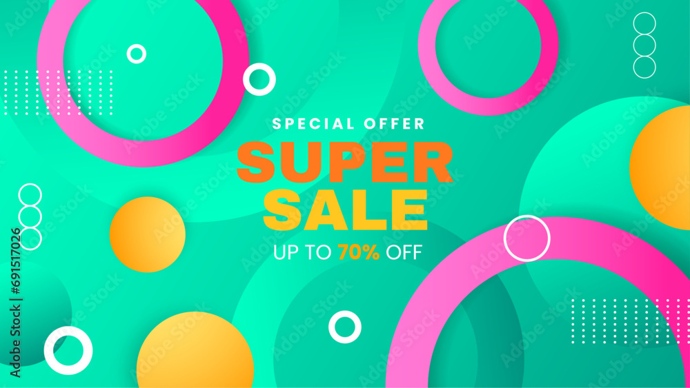 Green yellow and pink vector illustration mega big sale discount background design. Vector super sale template design. Big sales special offer. End of season party background Green yellow and pink vector illustration mega big sale discount background design. Vector super sale template design. Big sales special offer. End of season party background
