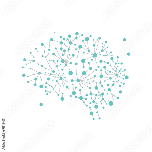 Abstract technology background circles digital hi-tech technology design, Human Brain. concept innovation. vector illustration. Izolated illustration on a white background.