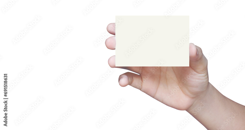 Obraz premium Close up of hand holding paper in hand