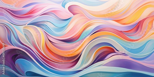 Abstract Fluid Art with Colorful Wavy Patterns. Generative ai