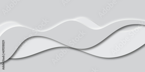  Abstract Grey Wave Background,Elegant Graphic Design with Soft Curves Line Patterns,and Text Space for design brochure, website, flyer. Geometric white wallpaper for certificate, presentation, desien