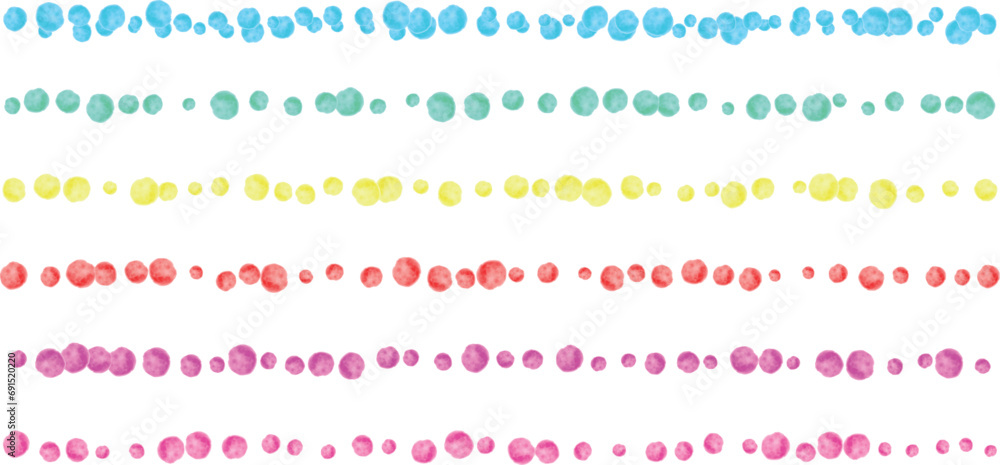 Hand-drawn connected circle lines. Vector illustration isolated on a transparent background. Includes six lines. Hand-drawn connected circle lines. Vector illustration isolated on a transparent background. Includes six lines.