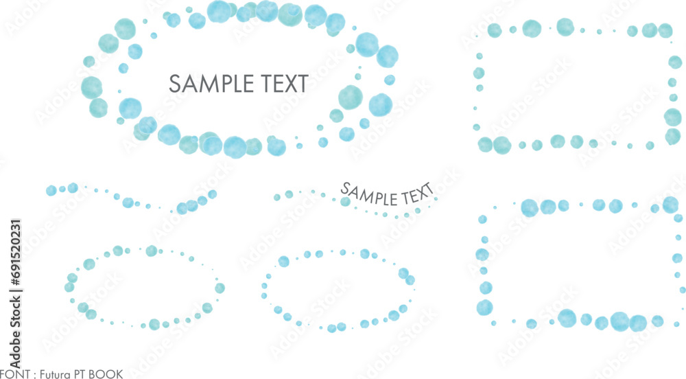 Set of hand-drawn blue polka dots frame, vector illustration isolated on a transparent background. Includes 7 patterns. Set of hand-drawn blue polka dots frame, vector illustration isolated on a transparent background. Includes 7 patterns.