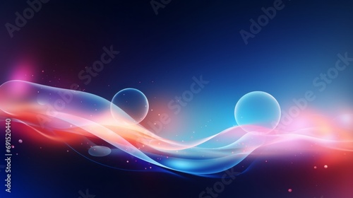 Digital background with gradient wavesand bubbles. Fabulous vibrant designe wallpaper. Relaxing design. Blue and purple colors photo