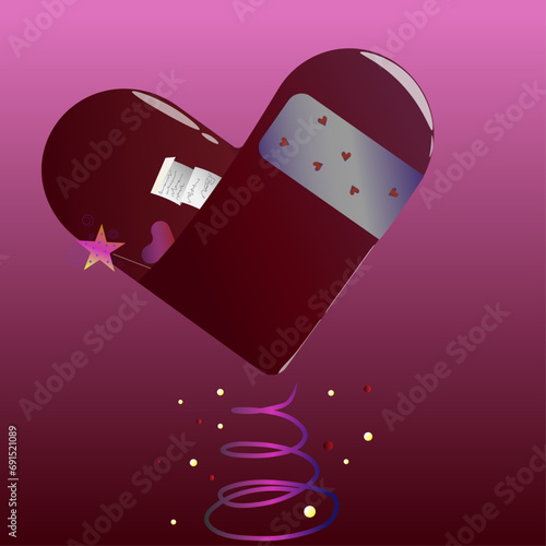 Heart letter on a spring