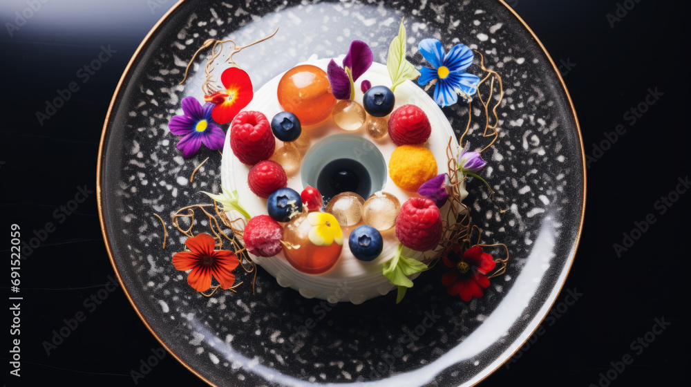 Beautifully served gourmet dessert in fine dining premium restaurant. Elegant, Sophisticated and Utterly Gourmet Dessert Beautifully served gourmet dessert in fine dining premium restaurant. Elegant, Sophisticated and Utterly Gourmet Dessert